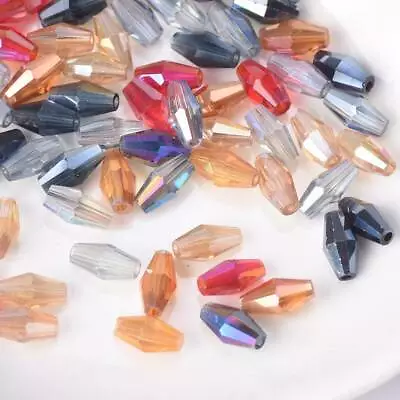 3x6mm 4x8mm 6x12mm Lathy Bicone Faceted Crystal Glass Beads For Jewelry Making • $3.35