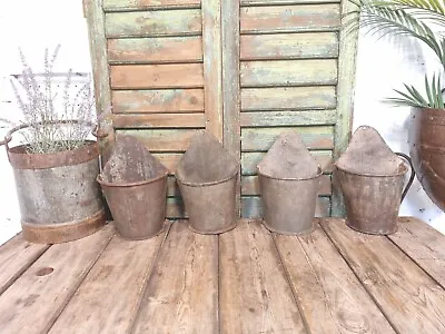£32 • Buy Vintage Reclaimed Galvanised Half Bucket Wall Planter Plant Pot Garden