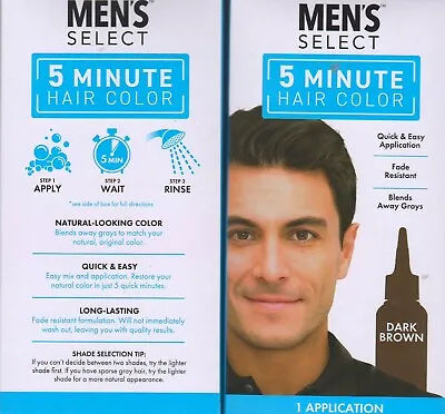 One Pack Men's Select 5 Minute  Hair Color Dye DARK BRWON • $11.99