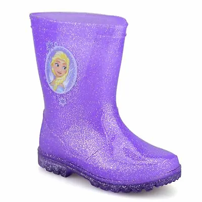Girls Kids Frozen Waterproof Wellies Winter Rain Wellingtons Boots Shoes Size • £9.98