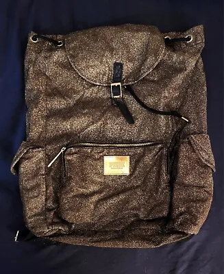 Victoria's Secret PINK Gold Glitter Bling Backpack Bookbag Drawstring RARE • $49.99