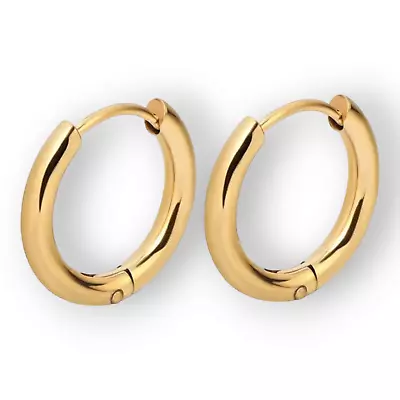 Stainless Steel Huggie Hoop Earrings Unisex Fashion Jewelry For Women Men • $4.59