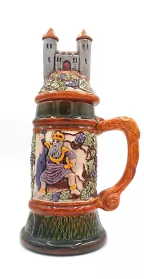 Vintage Hobbyist Ceramic Beer Stein W/ King Castle And Gnome Motif • $40