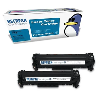 Refresh Cartridges Black 718 Toner Twin Pack Compatible With Canon Printers • £35.77