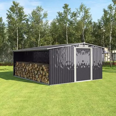 Metal Garden Shed 8X6 8X8 10 X 8 Storage House Outdoor Log Store Firewood Shed • £399.95