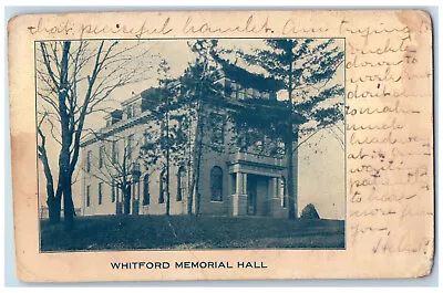1908 Whitford Memorial Hall Milton WI Alfred NY Antique Posted Postcard • $14.98
