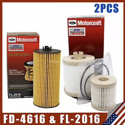 Genuine Powerstroke Diesel Oil & Fuel Filter FD-4616 FL-2016 For 03-07 Ford 6.0L • $31.99