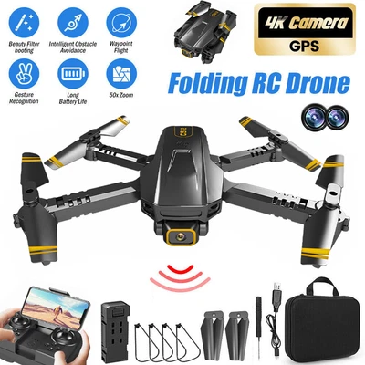 $43.92 • Buy 5G 4K GPS Foldable Drone HD Camera Drones With 3Batteries WiFi FPV RC Quadcopter