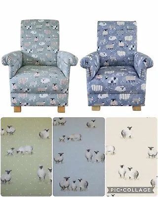 ILiv Baa Baa Sheep Fabric Adult Chair Armchair Patchwork Accent Animals Nursery • £209.99