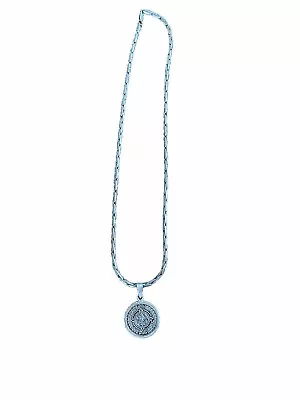 Mayan Sun Calendar Pendant Necklace With 24” Chain Silver • $30.25