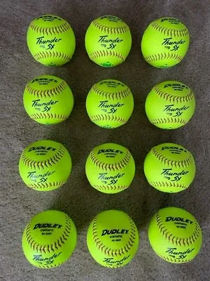 Dudley Thunder SY Used Slow Pitch Softballs USA/ASA- 12 Inch One Dozen • $50