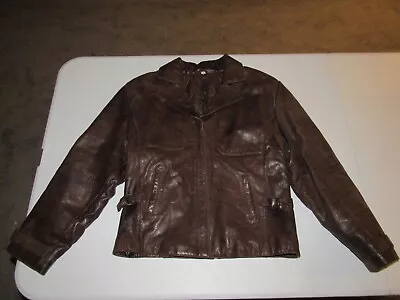 Vintage Banana Republic Mill Valley Women's Brown Zip Up Leather Jacket Size S • $14.99