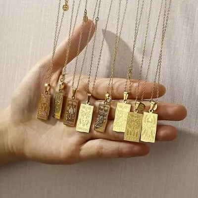 18K Gold Zodiac Pendant Necklace 12-star Signs Gift • $14.99