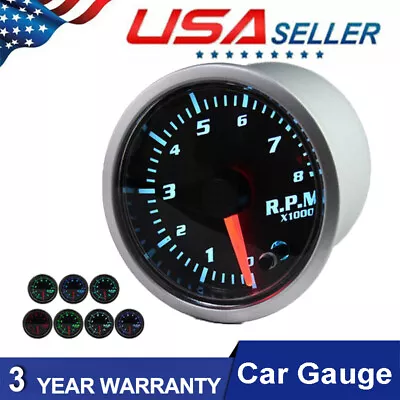 Universal 0-8000 RPM Tachometer Tacho Gauge Meter 57*54mm LED Car Meter • $22.03