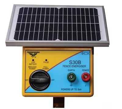 Thunderbird S30-B 3km Solar Electric Fence Energiser Self Contained • $298.99