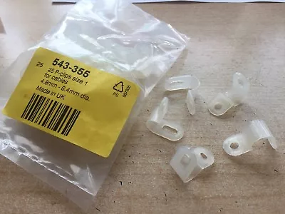£3.25 • Buy Nylon White Plastic 6.4mm  P Clips For  Cable, Conduit, Tubing, Sleeving   Z2527