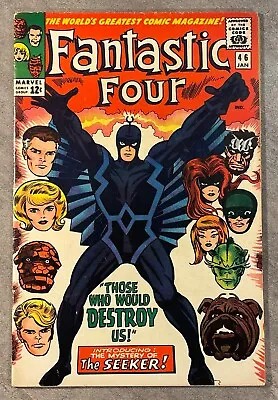 Fantastic Four #46 Jan 1966 *key* First Full Black Bolt! Marvel Classic!  Fine • $200