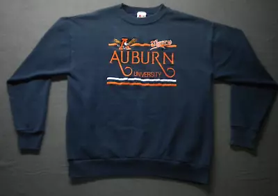 Vintage 80s 90s Auburn Tigers Embroidered Sweatshirt XL Eagle Logo Sweat Shirt • $24.99