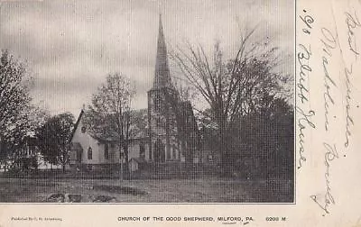 Postcard Church Of Good Shepherd Milford PA  • $20.01