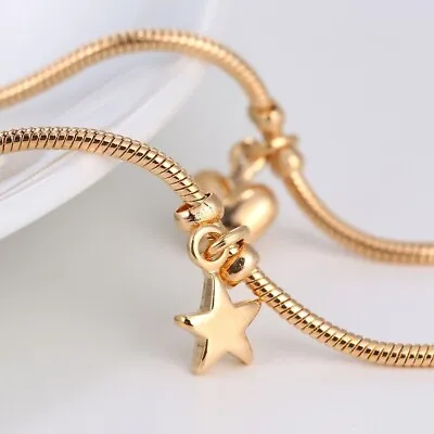 9K 9ct Yellow Gold Plated ANKLE CHAIN Heart Stars Bells Anklet. 10.2  Gift1329 • £8.99