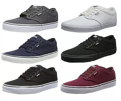 VANS Atwood Canvas Fashion Skater Shoes Plimsolls Grey Navy Black White Trainers • £52.99