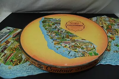 Vintage Springbok State Shaped Puzzle Incomplete 2pc Missing  California  1969 • $50