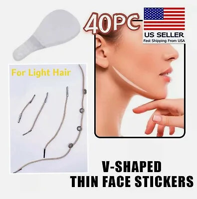 $6.99 • Buy Light Hair 40PC Instant Face Neck Eye Lift Facelift Tapes And Bands V Shape