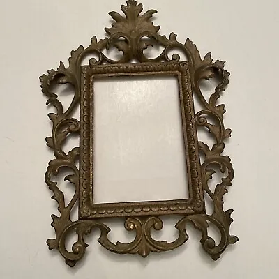 Antique Art Deco Victorian Picture Frame Solid Brass Heavy Missing Rocker Arm • $32.56