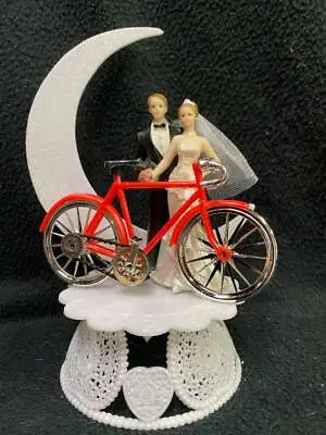 Bicycle Bike Trail  Bride Groom Wedding Cake Topper Outdoors Sport Racing • $43.90