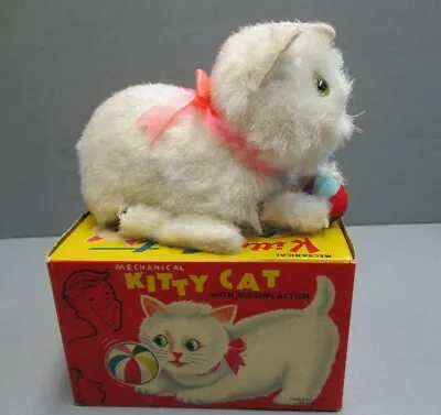 Vintage Alps Japan Kitty Cat Wind Up Toy With Box • $75