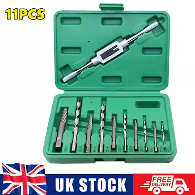 11pcs Damaged Broken Screw Extractor Drill Bit Bolt Stud Remover Tool Kit Set UK • £8.49