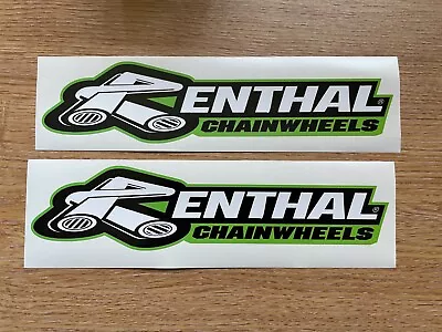 Renthal Chainwheels Motorbike Vinyl Stickers Decals Graphic (x2) 215x50mm Green • $5.78