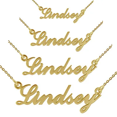 £35 • Buy 9ct Gold Plated Carrie Style ANY Name Necklace Standard Medium Large In Gift Box