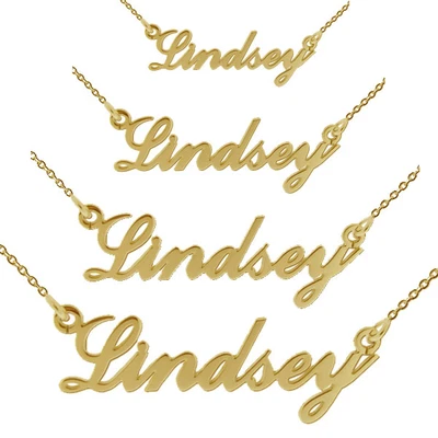 £35 • Buy 9ct Gold Plated Carrie Style ANY Name Necklace Standard Medium Large In Gift Box