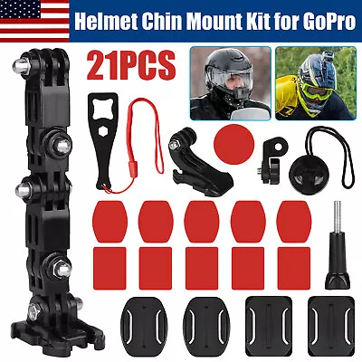 21Pcs Helmet Chin Mount Kit Motorcycle Accessories For GoPro Hero Sports Camera • $10.98