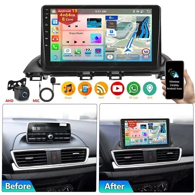 4G+64G Android 13 Carplay Car Stereo Radio For Mazda 3 2014-2019 GPS Navi DSP FM • $169.99