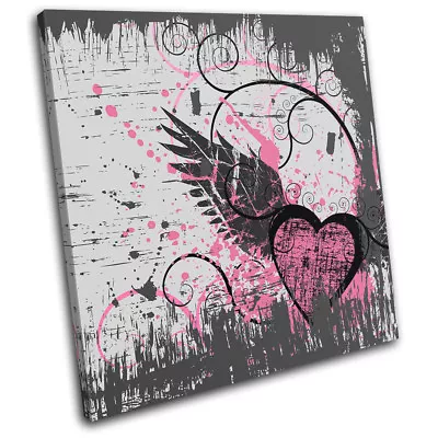 Abstract Grunge Vector Love SINGLE CANVAS WALL ART Picture Print • $69.99