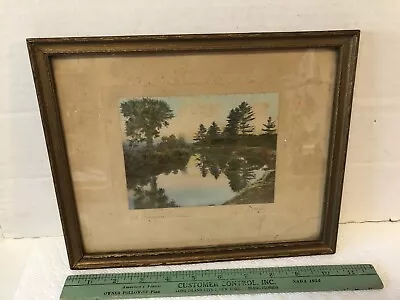 RARE Antique Charles Sawyer Hand Colored Photo Tranquil Moment In Original Frame • $65