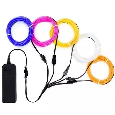 5M Battery Operated Flexible Neon LED Light Glow EL Wire String Party Strip Rope • $8.99