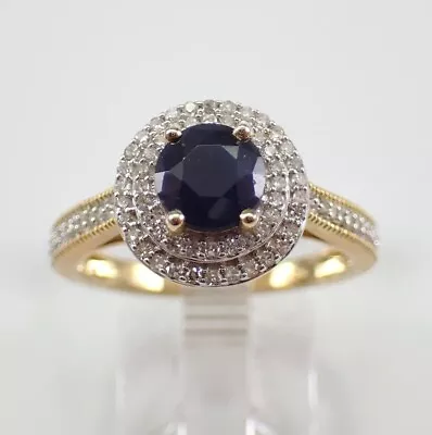 2.20Ct Round Cut Lab-Created Sapphire Halo Wadding Ring 14K Yellow Gold Plated • £101.76