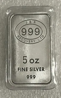 5 Oz JBR Bullion Bar Of .999 Fine Silver • $157.21