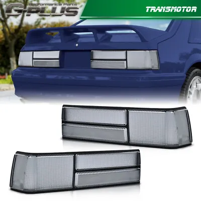 Fit For 87-93 Ford Mustang Fox Body LX Style Smoke Tail Light Lens Left+Right • $58.70