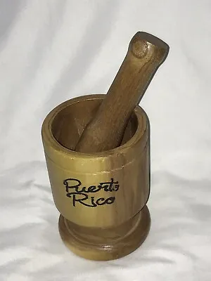 Puerto Rico Med Wood Mortar & Pestle Pylon Perfect For Mofongo Mojitos & More • $16.99