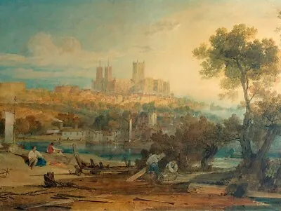 J M W TURNER CANVAS PICTURE PRINT WALL ART - Lincoln Cathedral Holmes • £17.95