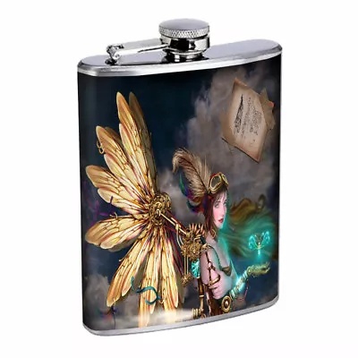 Steampunk Power Em3 Flask 8oz Stainless Steel Hip Drinking Whiskey • $14.95