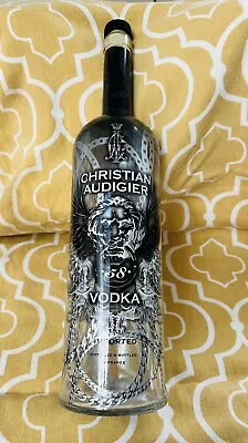 Christian Audigier Vodka Bottle Black Gray Lion 58 1 Liter Collectors • $2