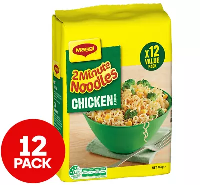 12 X 72g Maggi 2 Minute Noodles Chicken Quick Lunch Meal Value Bulk Value Pack • $14.50