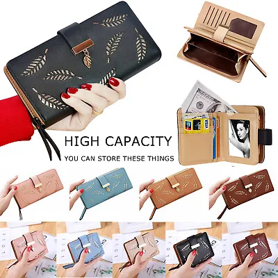 Lady Leather Wallet Long Large Purse Card Phone Holder Case Clutch Handbag UK • £6.95