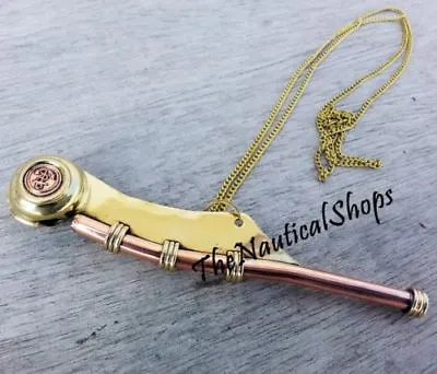 $14.32 • Buy Brass Copper Bosun Whistle Call Pipe New US Navy Reproduction Gift Handmade 