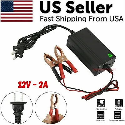 Portable 12V Auto Car Battery Charger Truck Trickle Maintainer Boat Motorcycle • $8.69